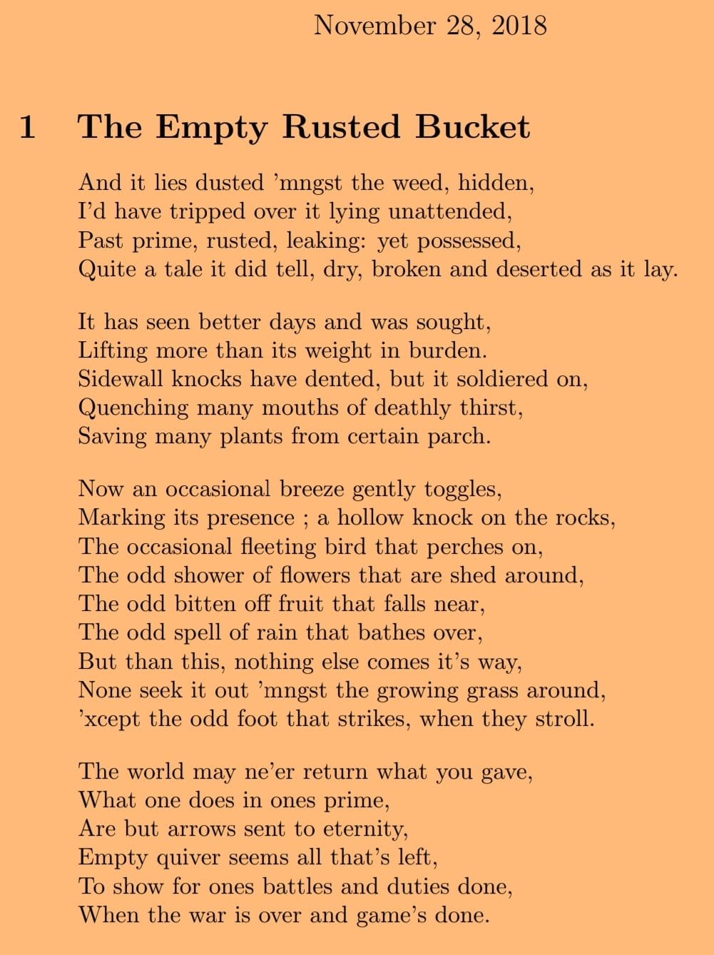 The Empty Rusted Bucket