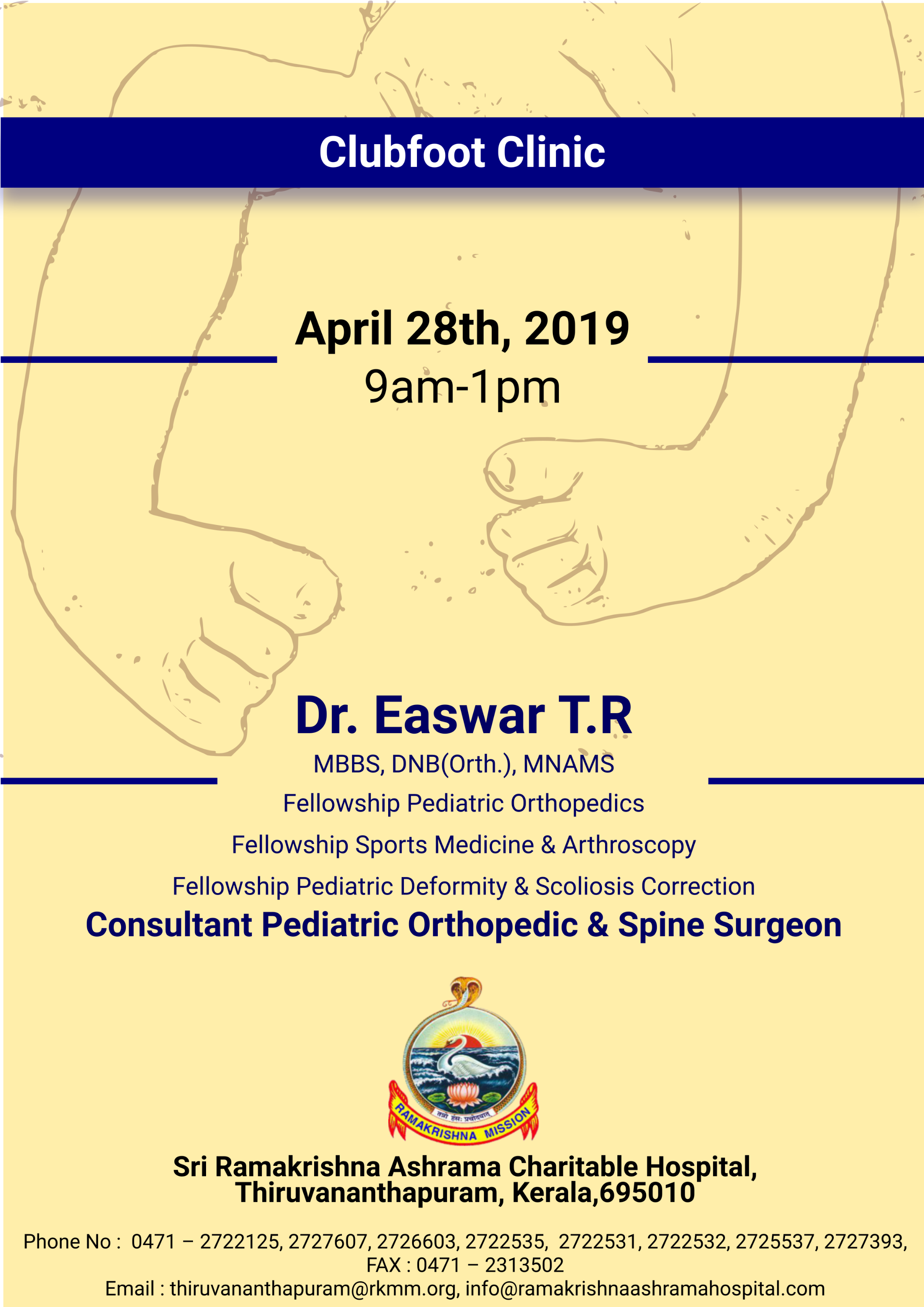 Clubfoot Clinic at Thiruvanathapuram,Kerala