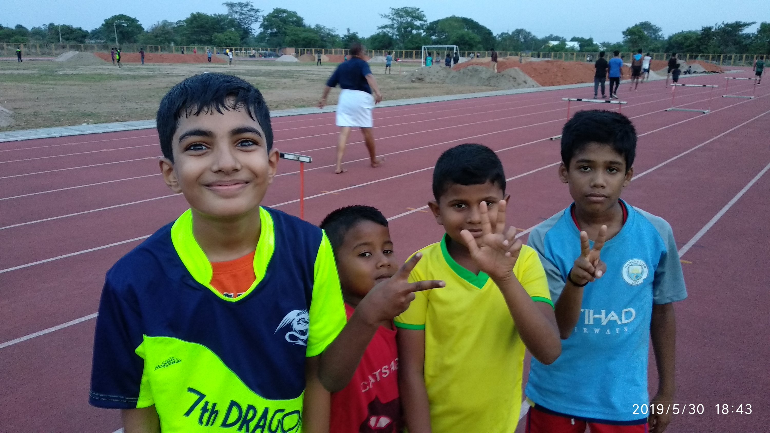 Enthused Children,  Happy Children at Sports Track and Field