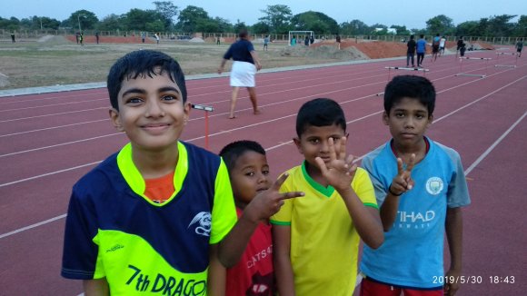 Enthused Children,  Happy Children at Sports Track and Field
